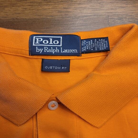 Polo Ralph Lauren The Earth Polo Orange XL Custom Fit Shirt • EUC Cotton Mesh - Picture 5 of 9